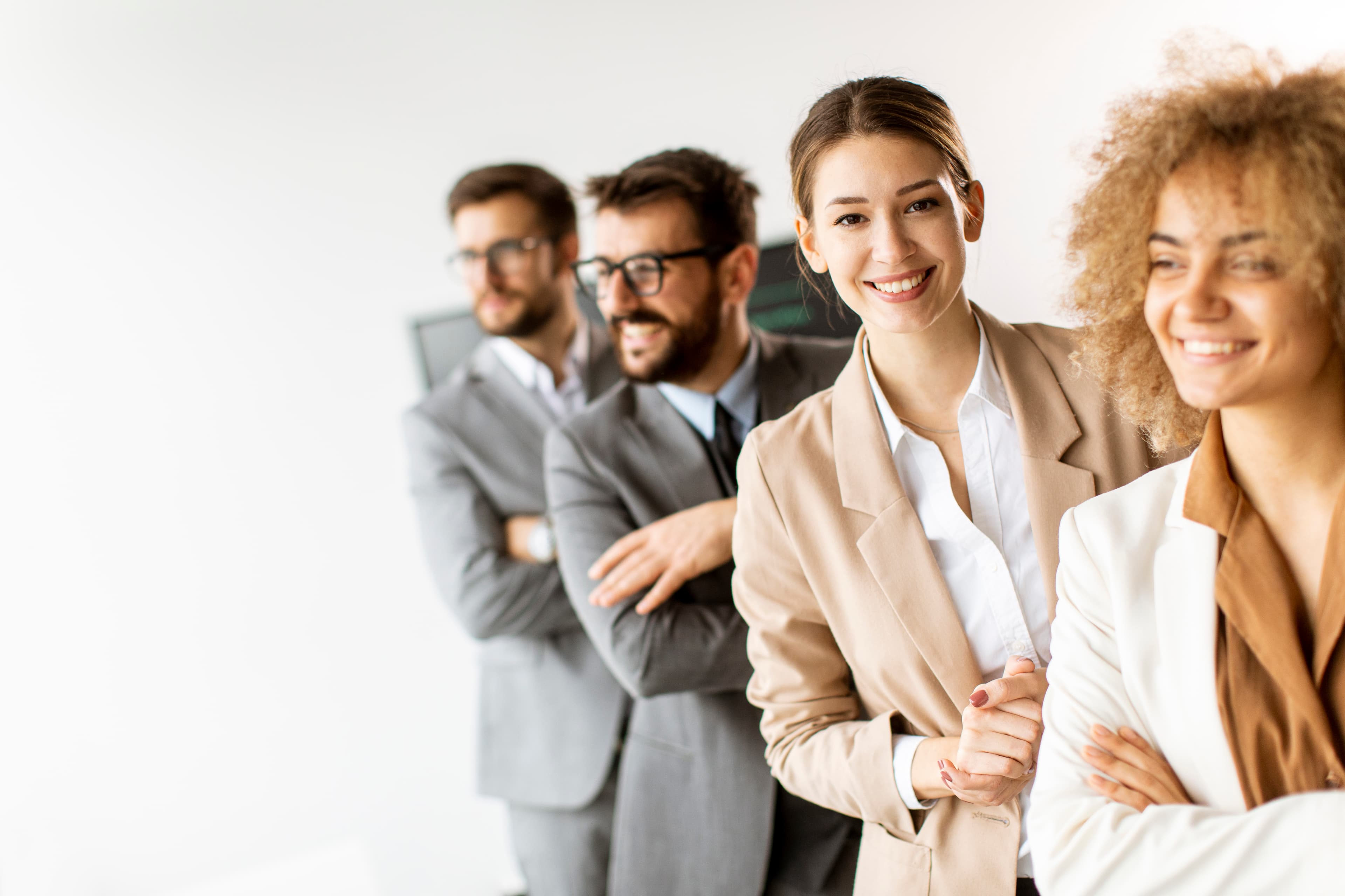 Diverse team working together