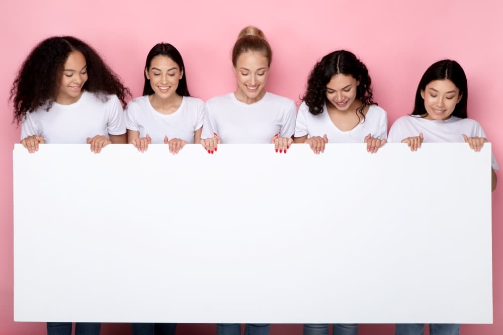 Women with Pink Background